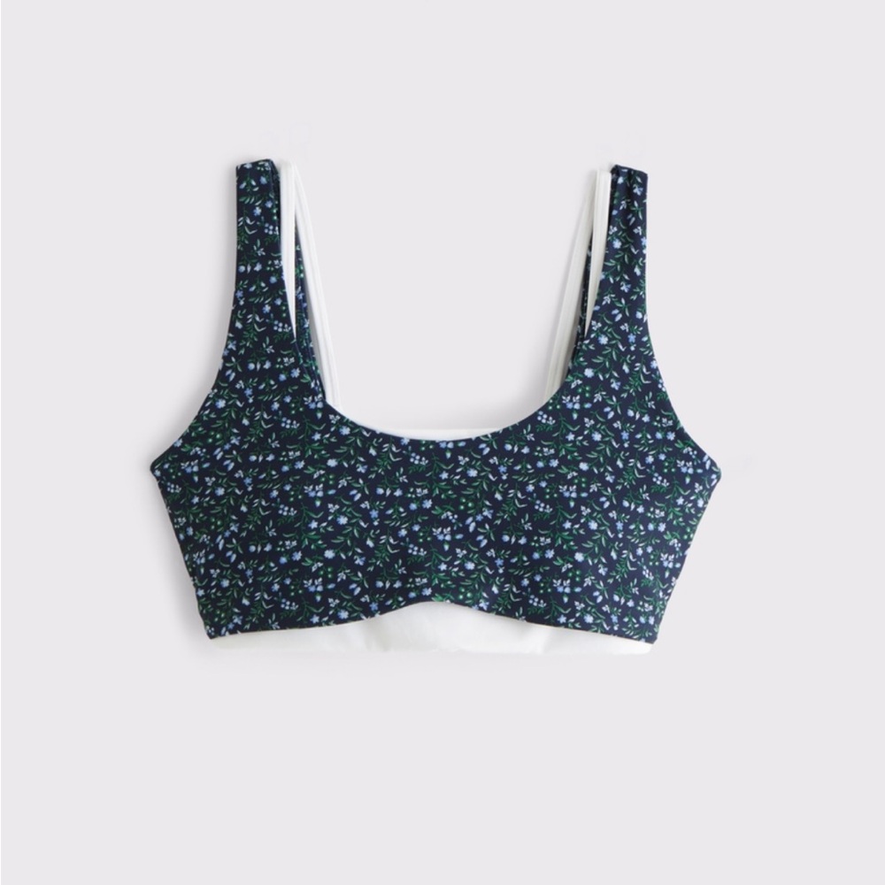YPB Double-Layered Sports Bra Navy Floral